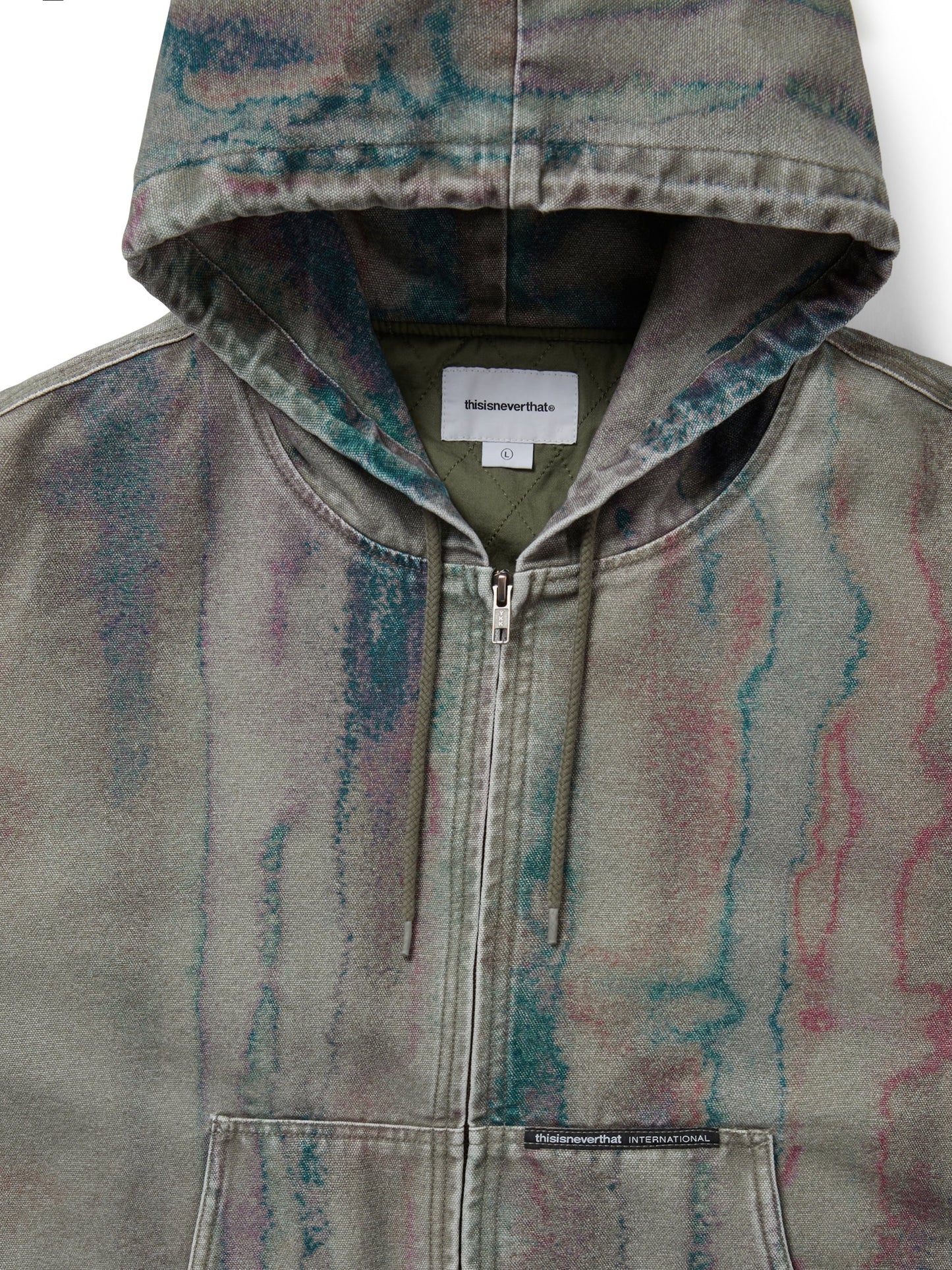 Blurred Hooded Jacket - Olive