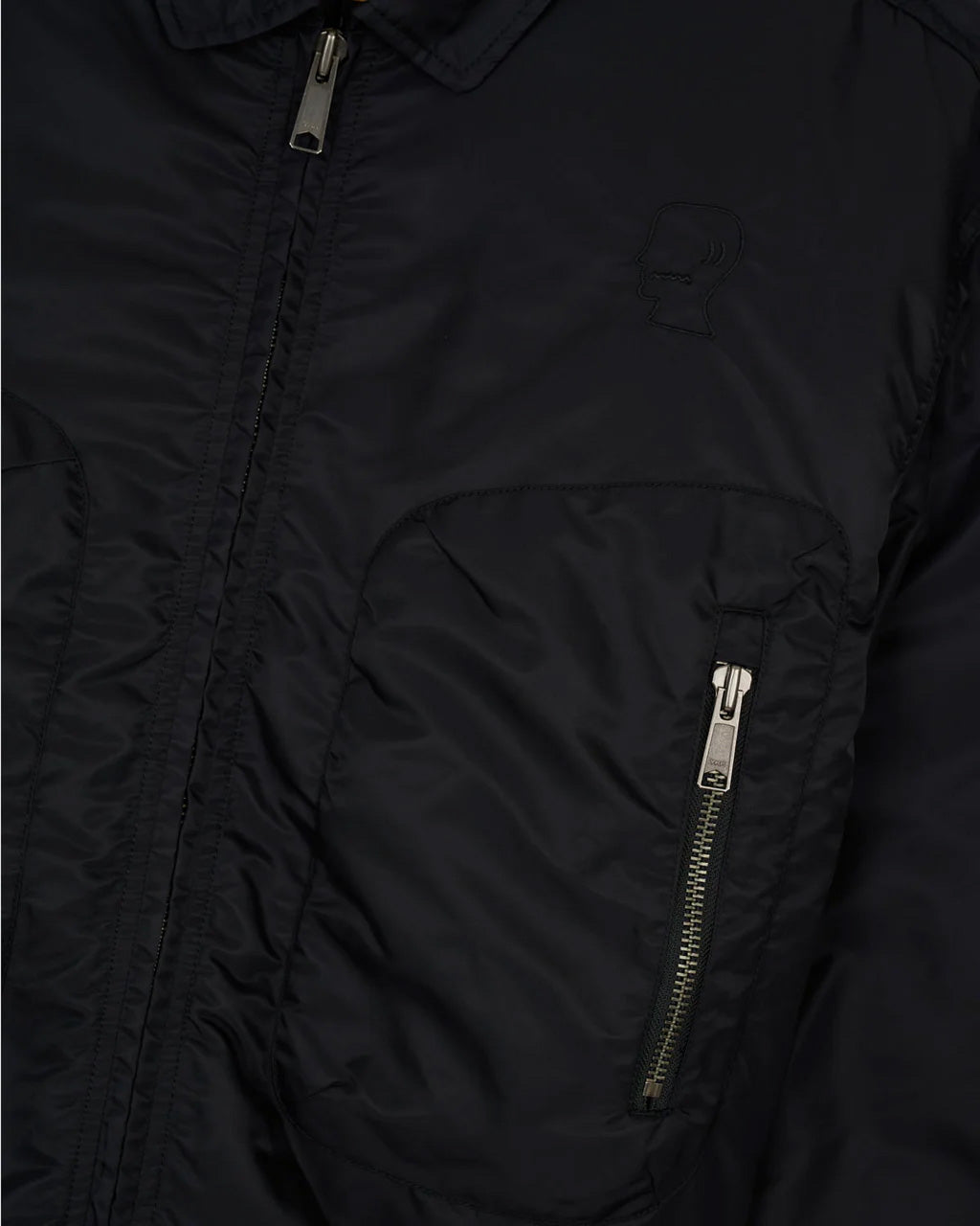 Embroidered 3D Flight Jacket - Black