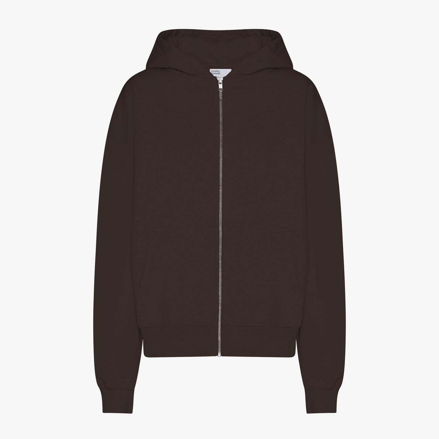 Organic Oversized Zip Hood - Coffee Brown