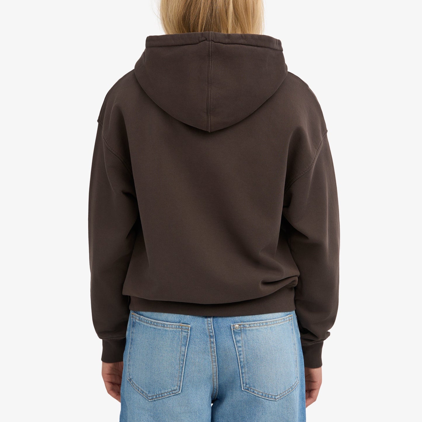 Organic Oversized Zip Hood - Coffee Brown