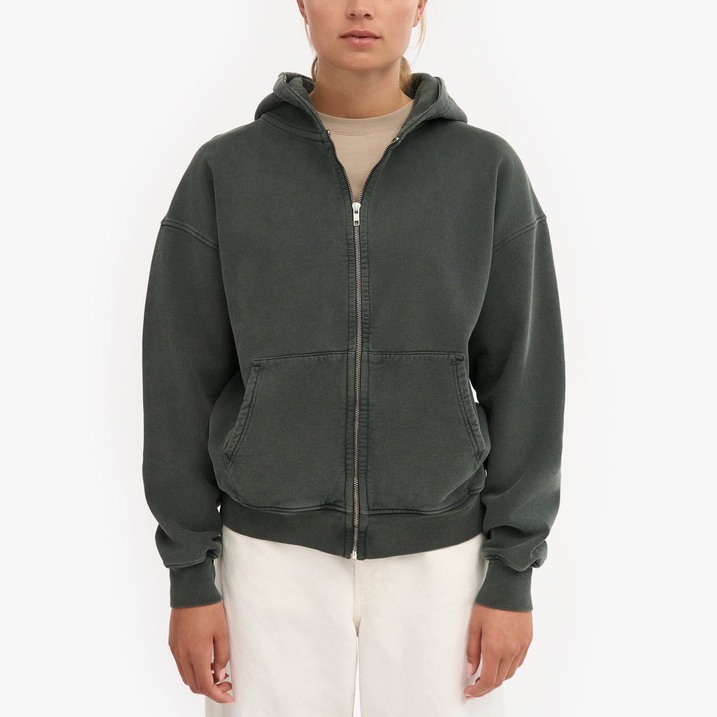Organic Oversized Zip Hood - Midnight Forest