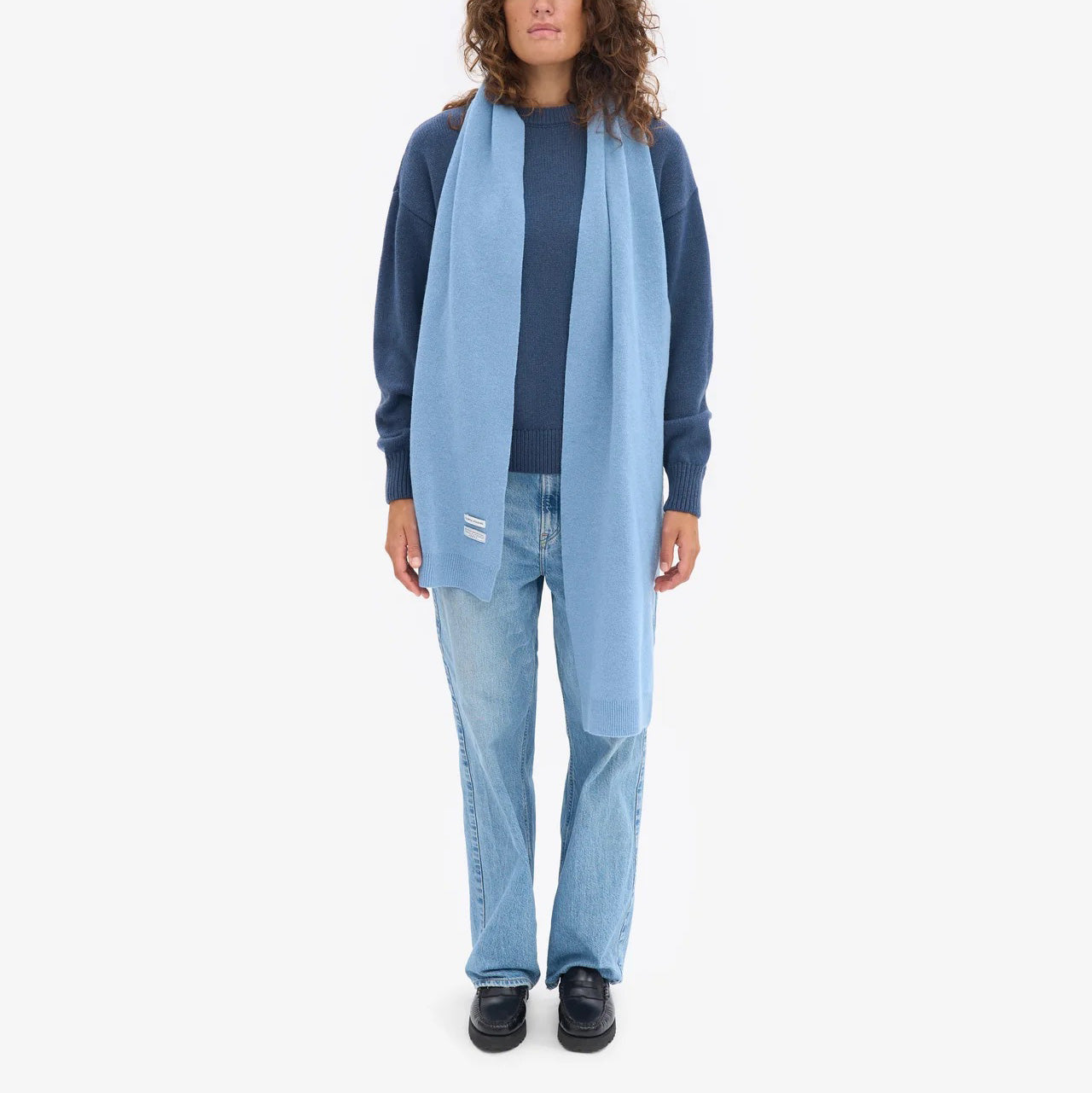 Merino Wool Scarf - Seaside Blue