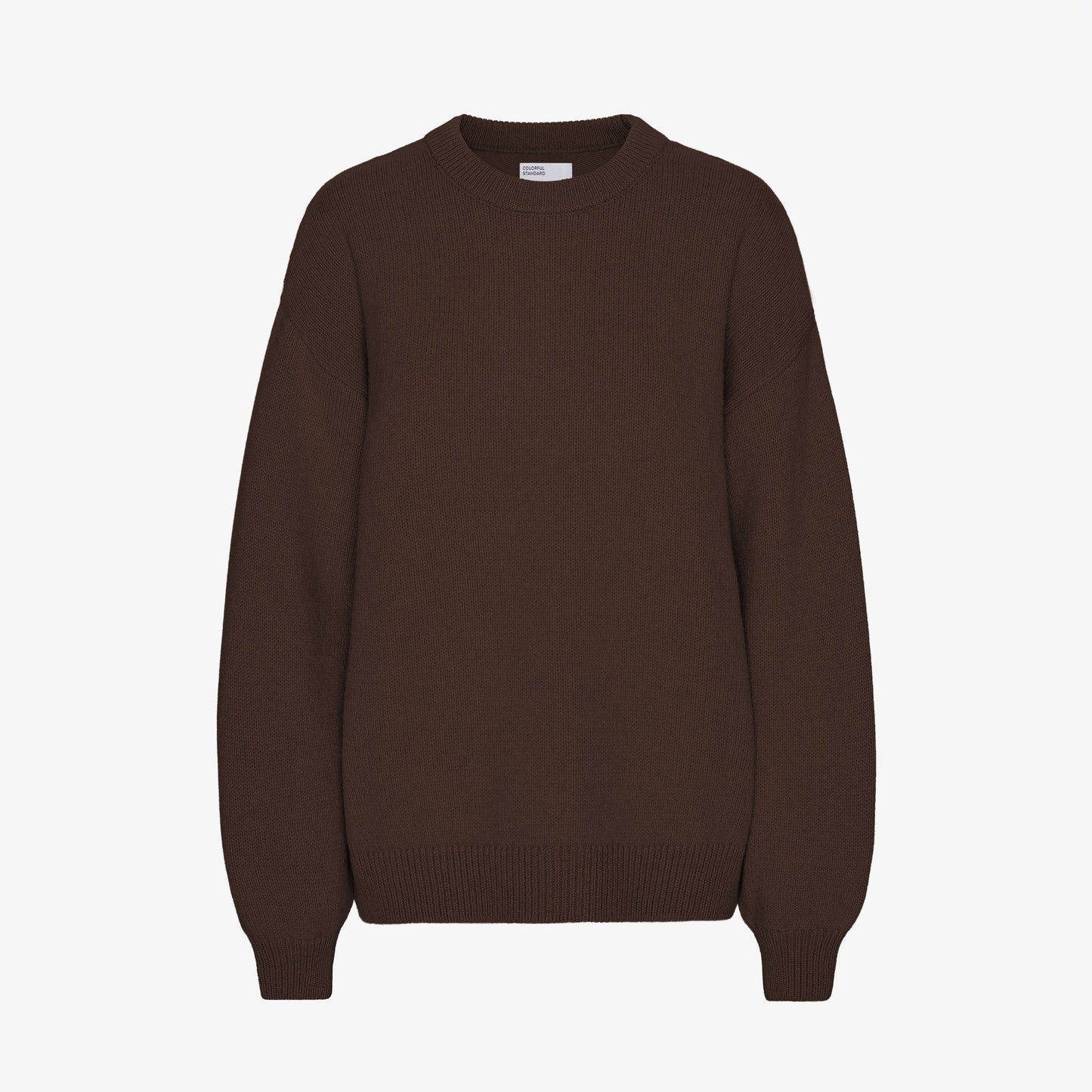 Oversized Merino Wool Crew - Coffee Brown