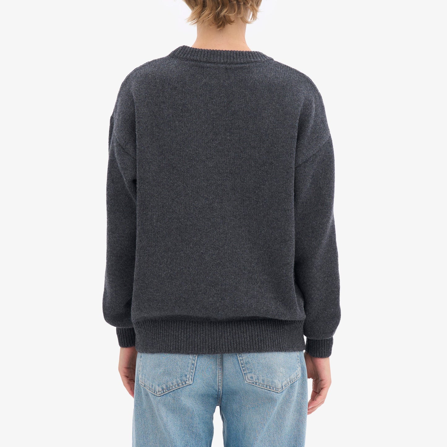 Oversized Merino Wool Crew - Lava Grey