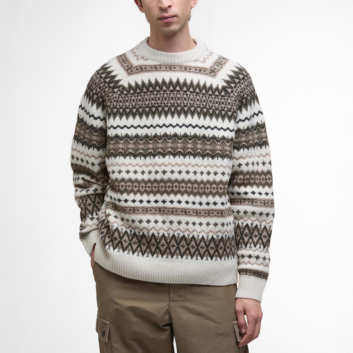 Hase Fair Isle Crew Neck Jumper - Whisper White