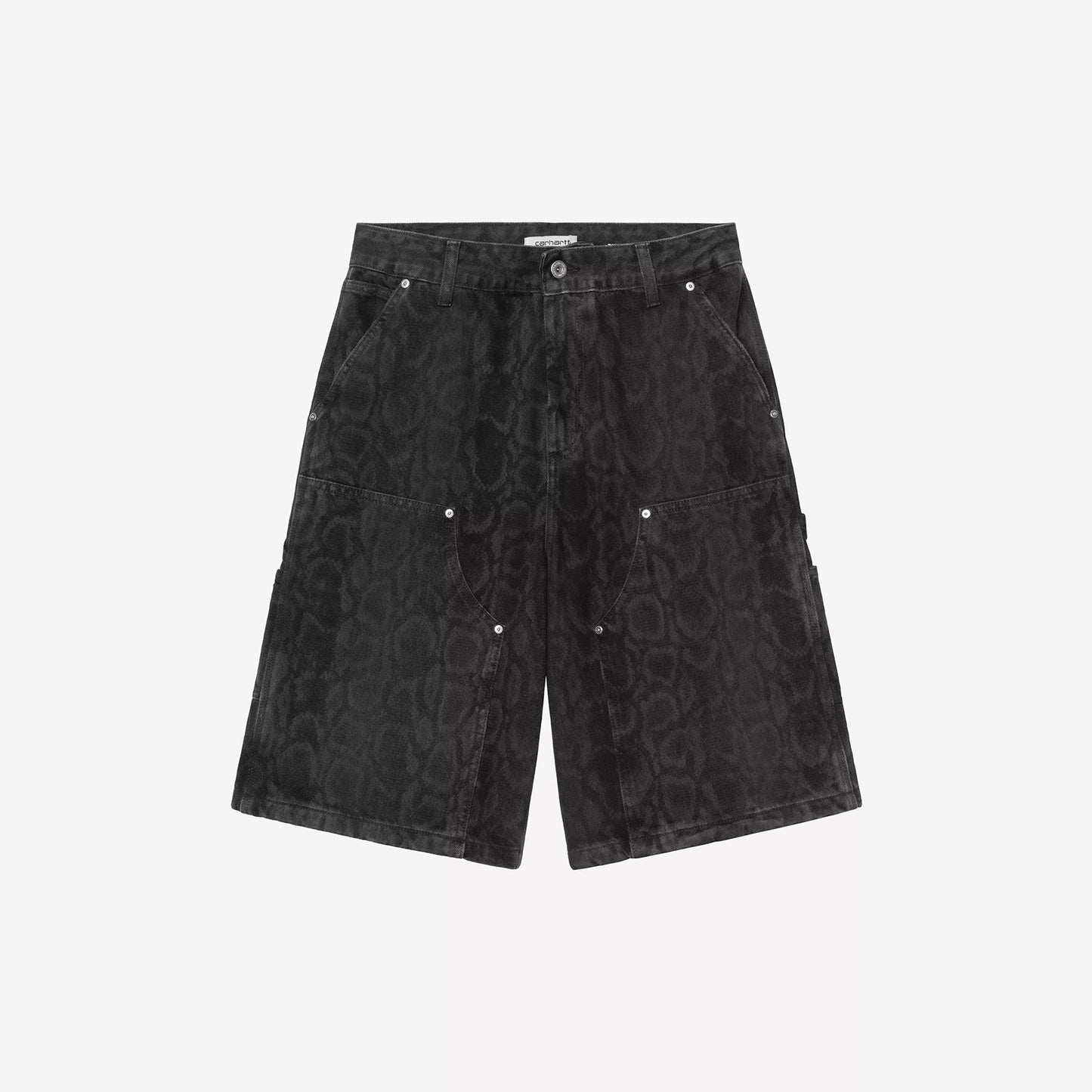 W' Snake Nixon Double Knee Short, Snake Camo - Black (Heavy Stone Wash)