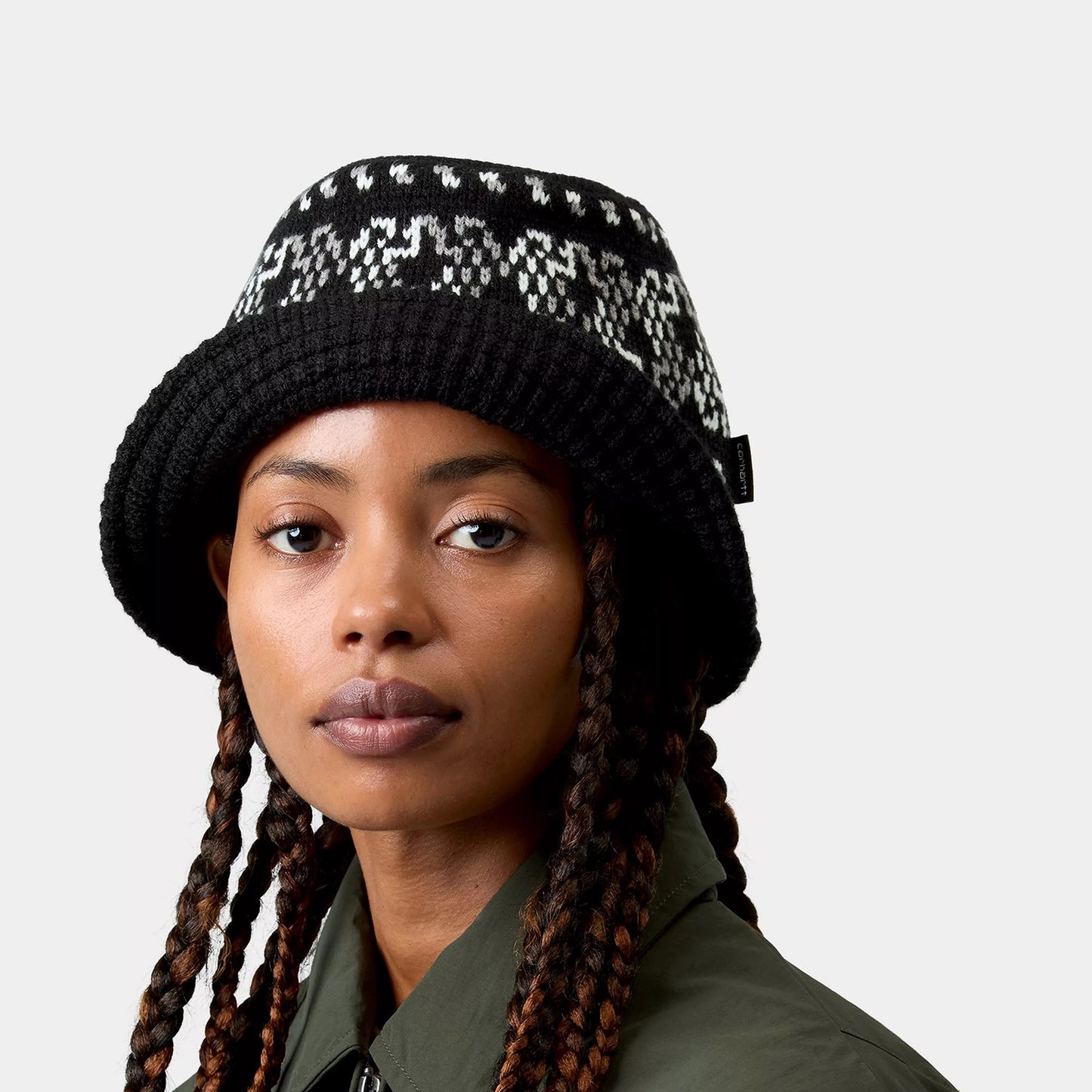 Bricky Man Knitted Bucket Hat - Black