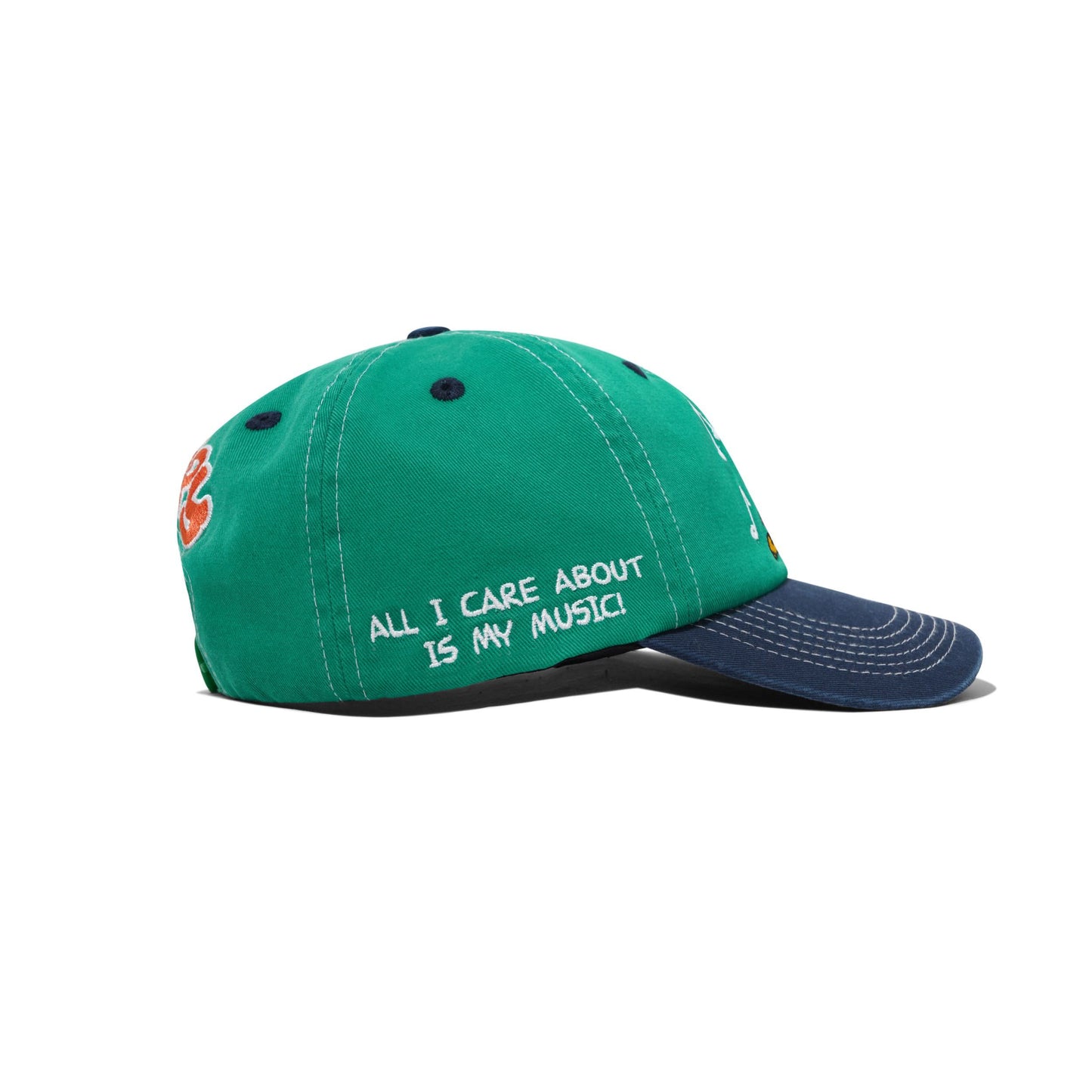 Peanuts Music Snapback Cap - Washed Kelly Green / Navy