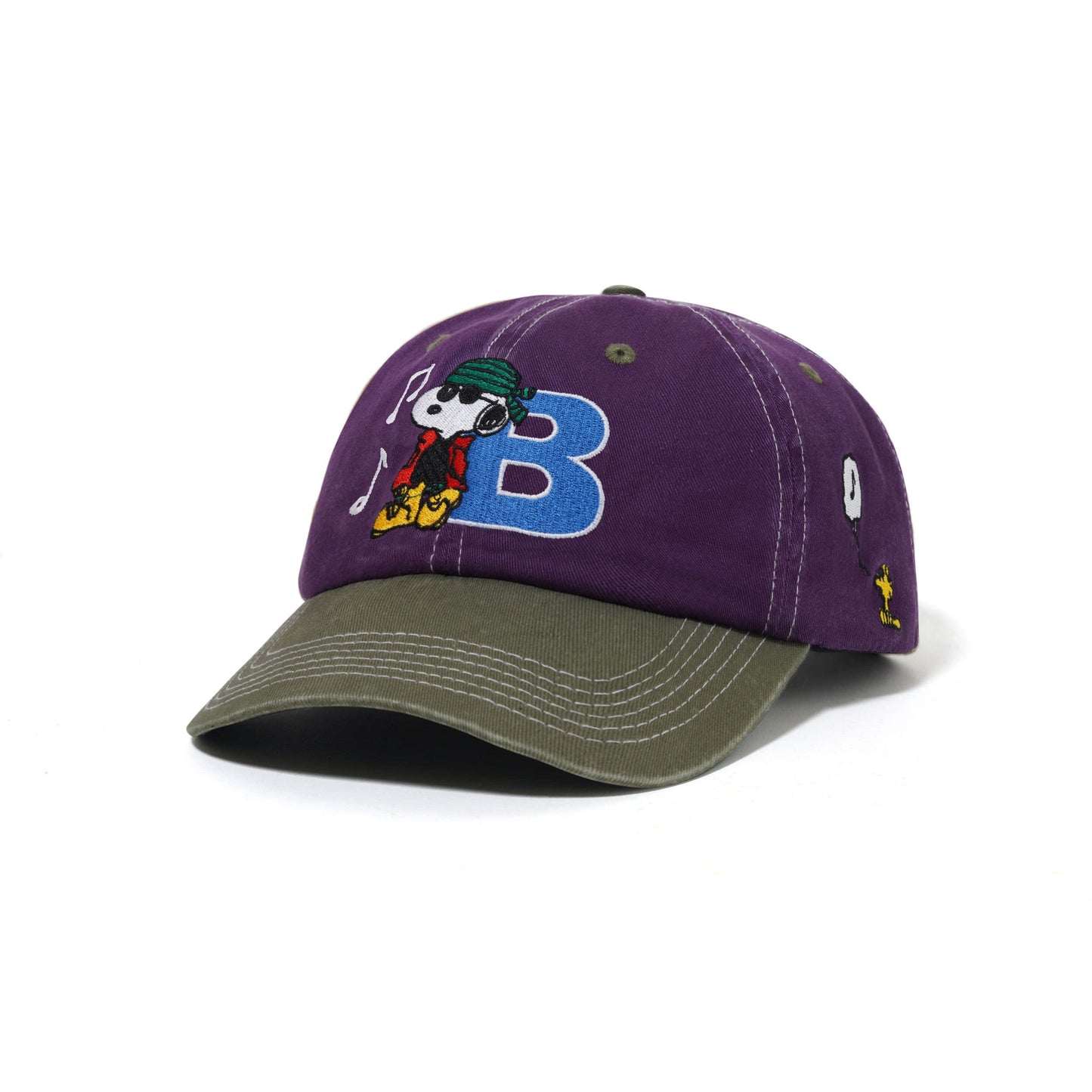 Peanuts Music Snapback Cap - Washed Purple / Fern