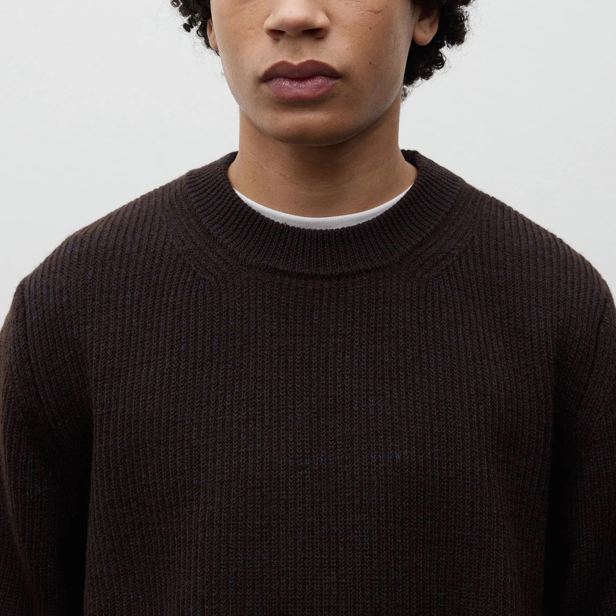 Henning Cotton Wool Rib Sweater - Darkest Purple