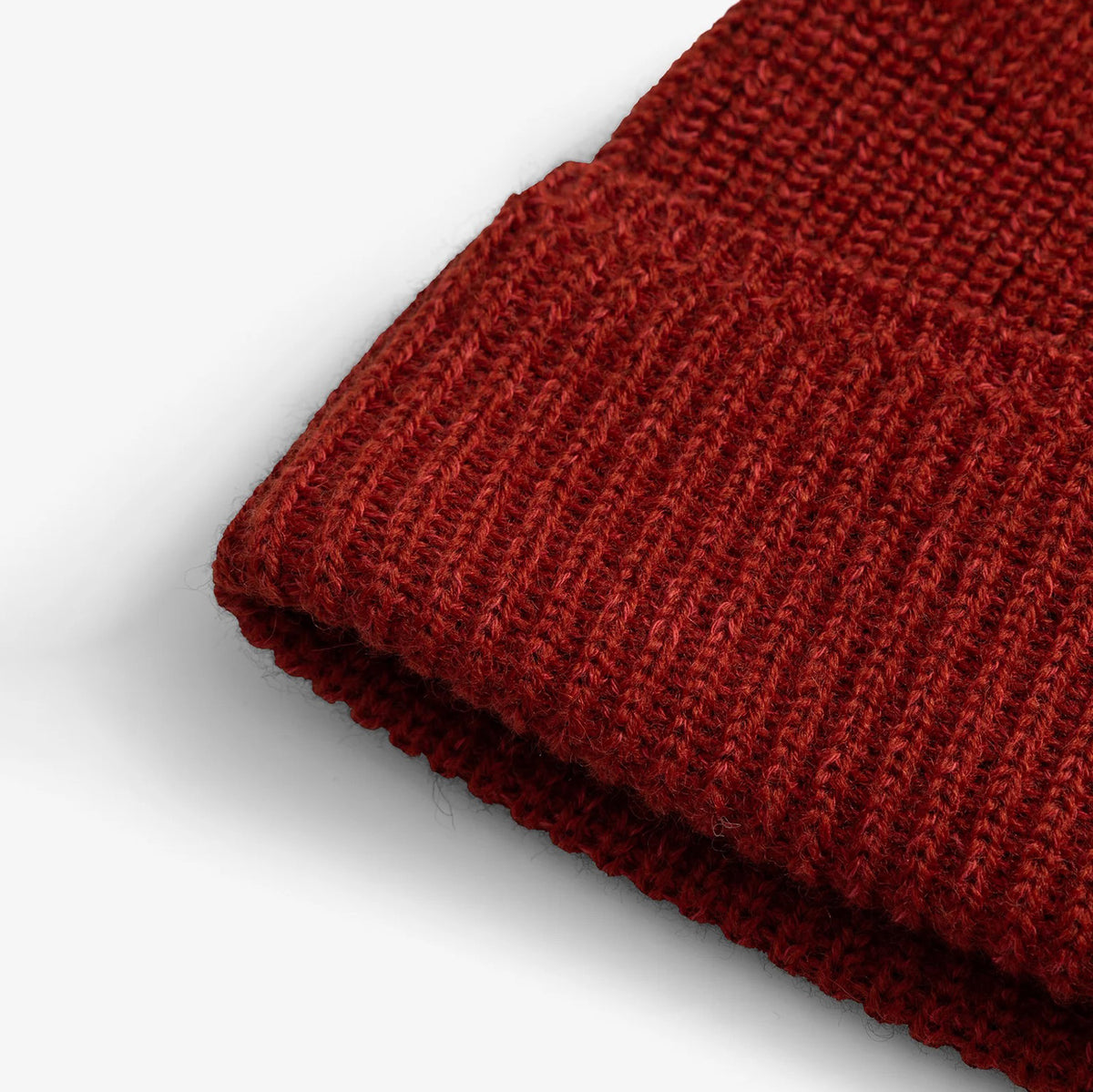 Wool Cotton Rib Beanie - Cowhide