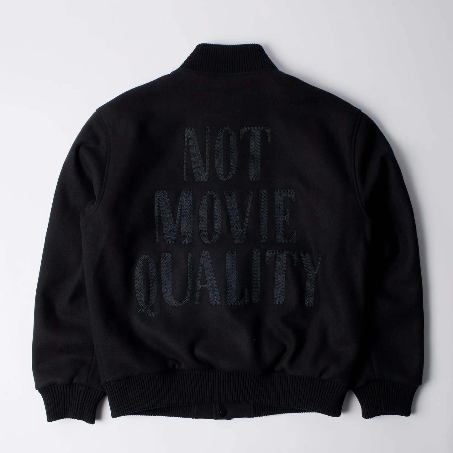 Not Movie Quality Varsity Jacket - Black
