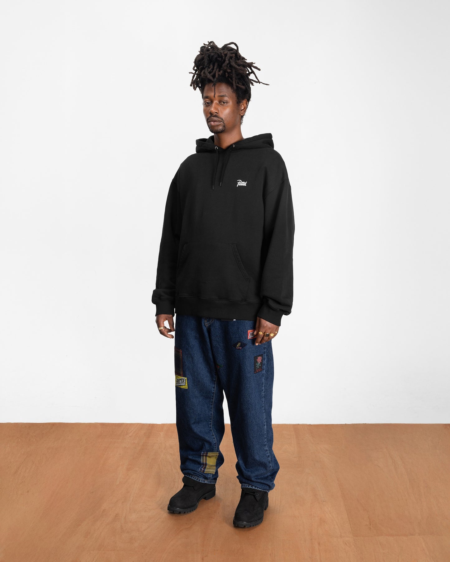 Embroidered Fire Panther Hooded Sweater