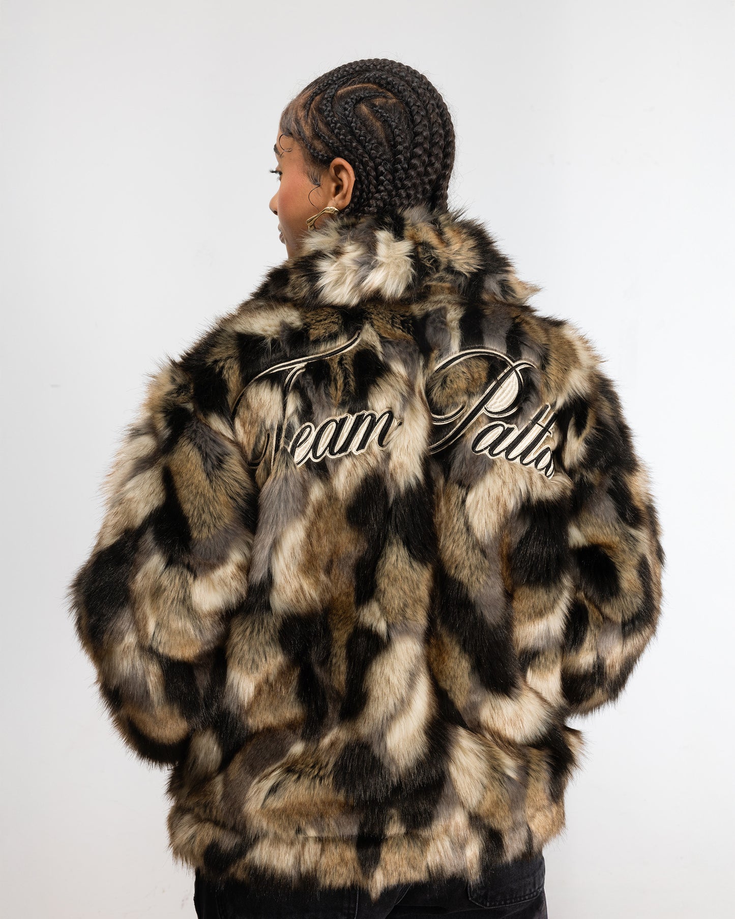 Faux Fur Patchwork Jacket