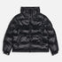 Quilted Script Logo Puffer Jacket- Black