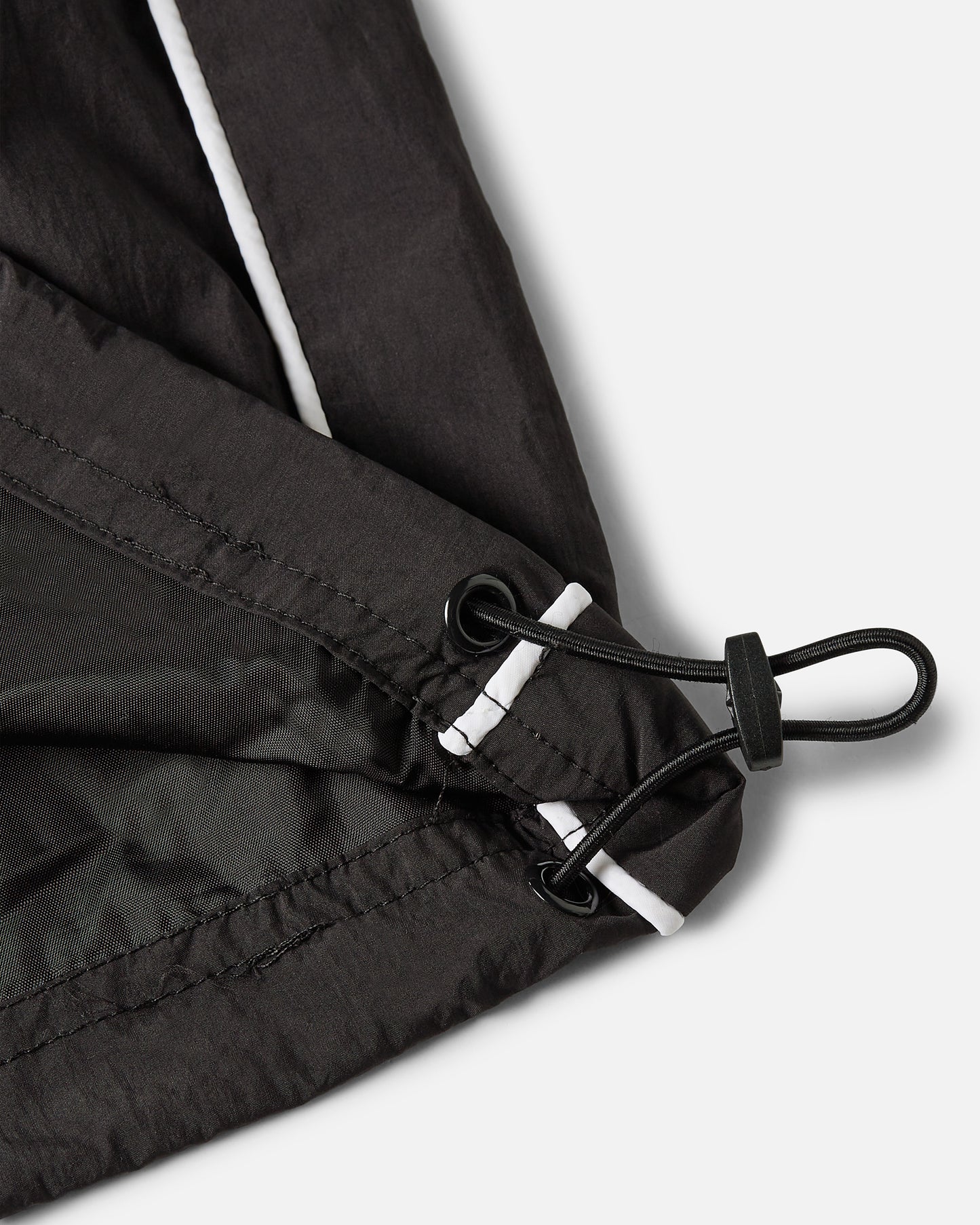 Athletic Nylon Track Pants - Black