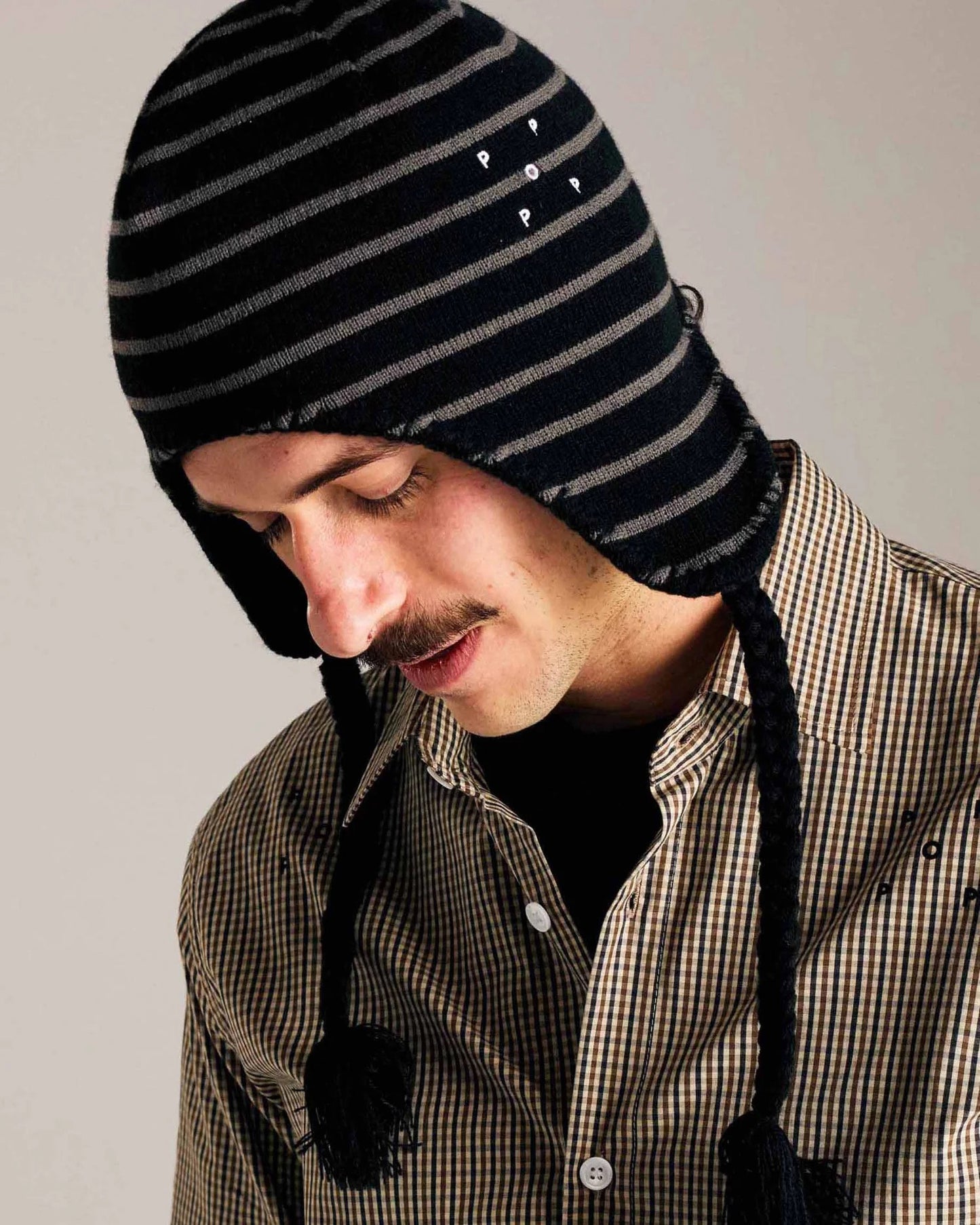 Reversible Earflap Beanie - Black/Charcoal