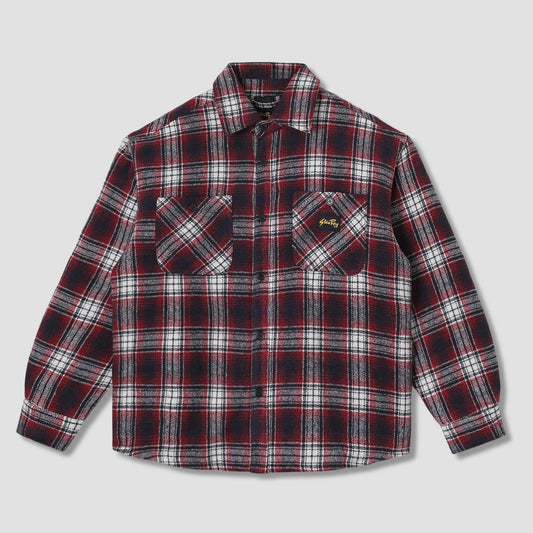 Quilted Plaid Overshirt - Red