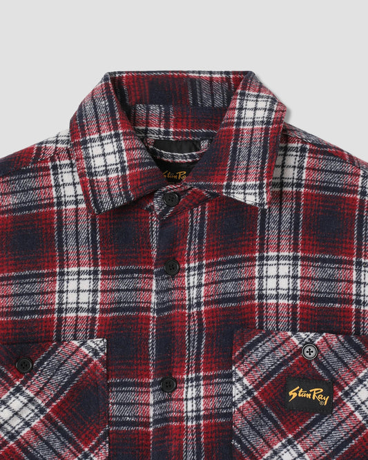Quilted Plaid Overshirt - Red