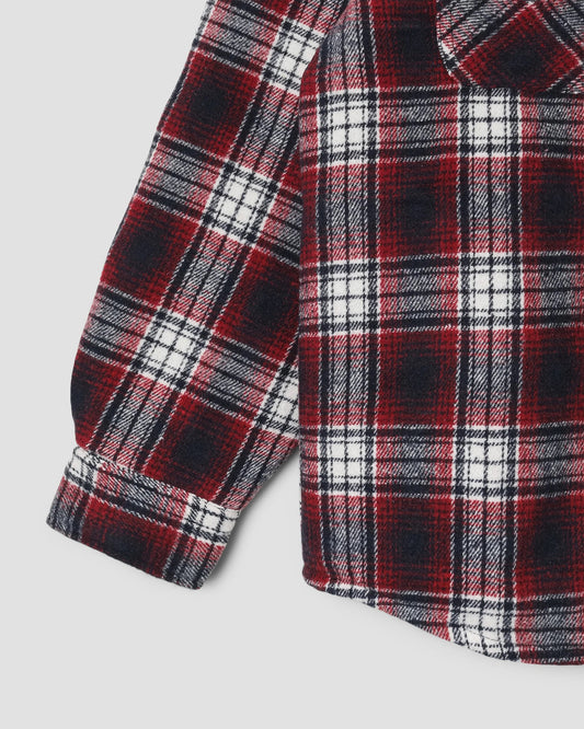 Quilted Plaid Overshirt - Red