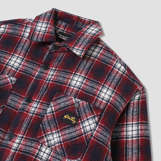 Quilted Plaid Overshirt - Red