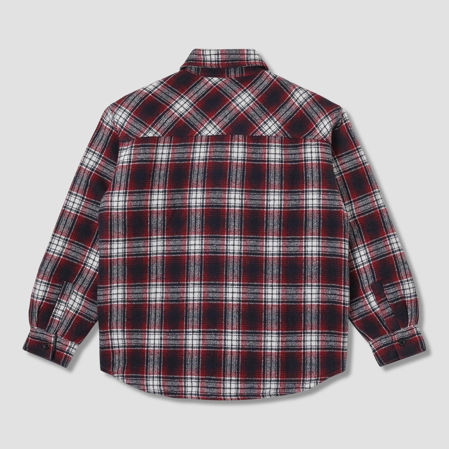 Quilted Plaid Overshirt - Red