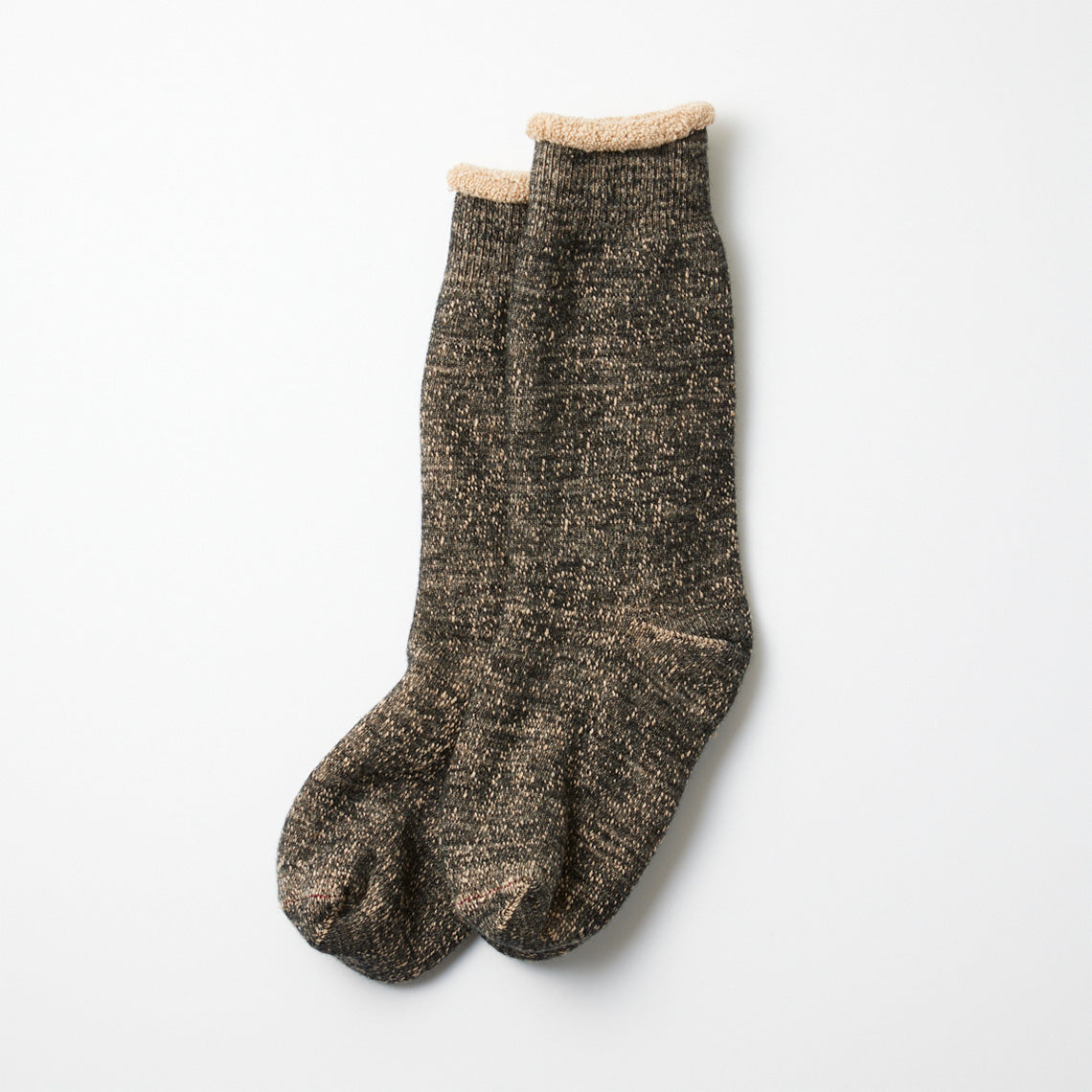 Double Face Crew Socks - Black / Brown