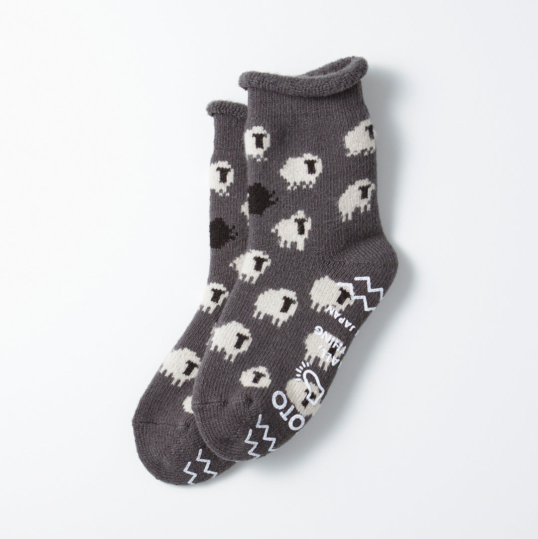Pile Room Socks, Sheep - Dark Gray