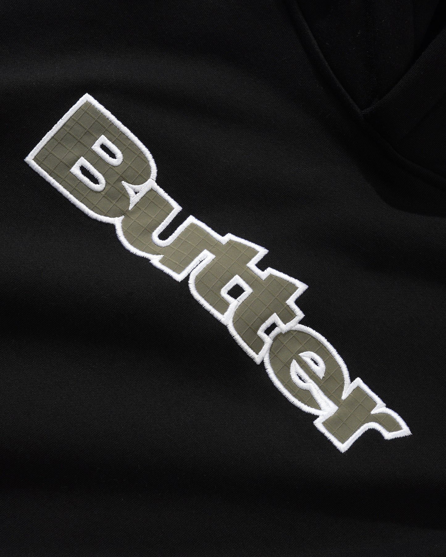 Ripstop Logo Applique Pullover Hood - Black