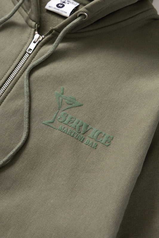 Martini Zipper Hoodie - Black