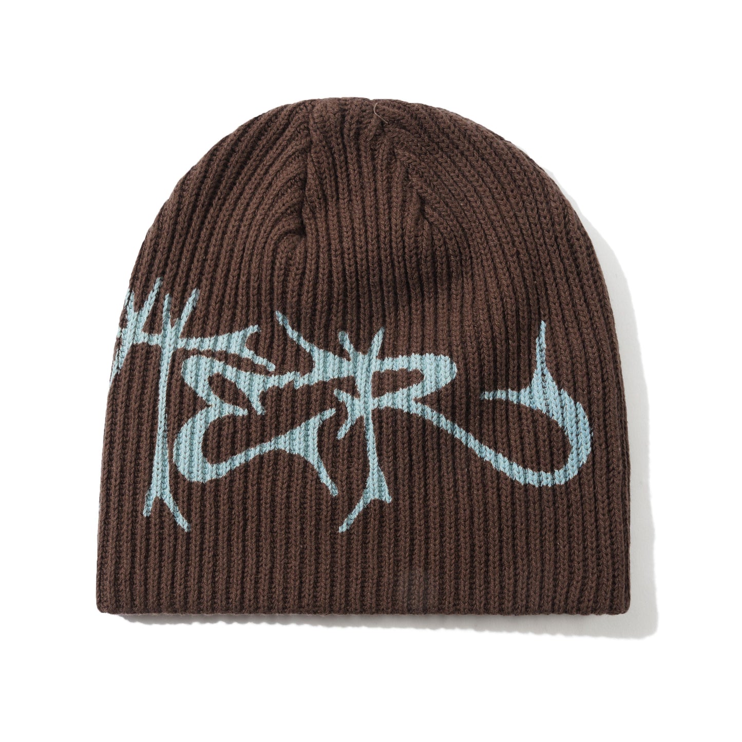 Scrawling Skully Beanie - Brown