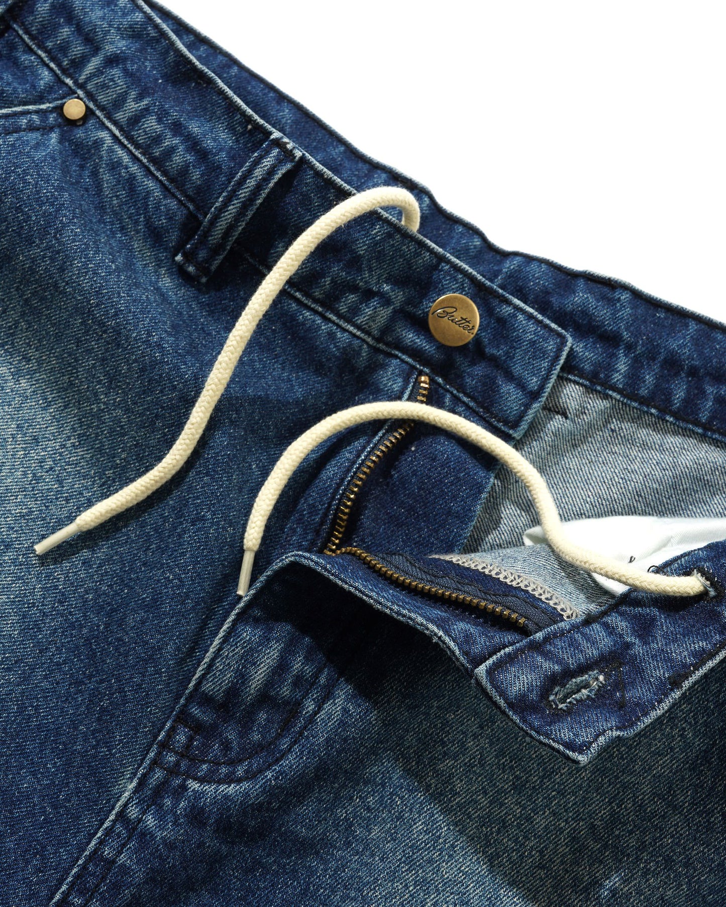 Peanuts Spike Denim Jeans - Distressed Indigo