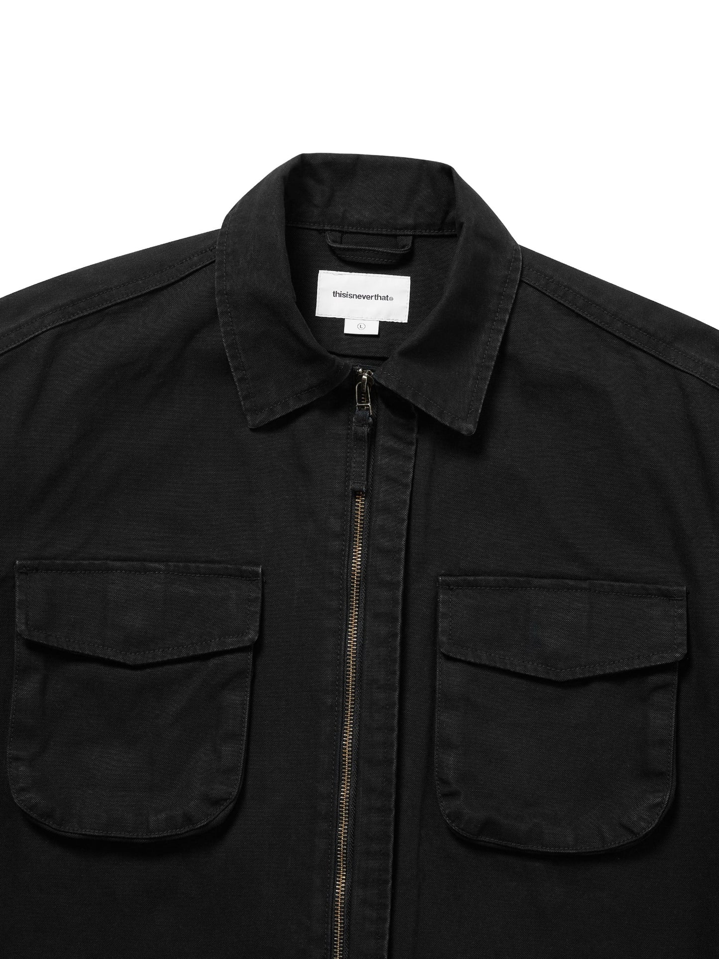 Washed Zip Shirt - Black