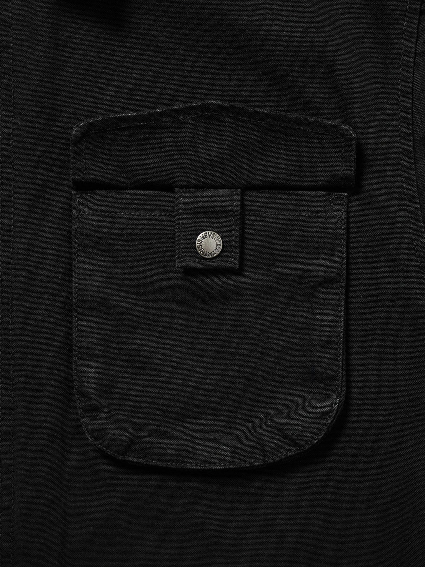 Washed Zip Shirt - Black
