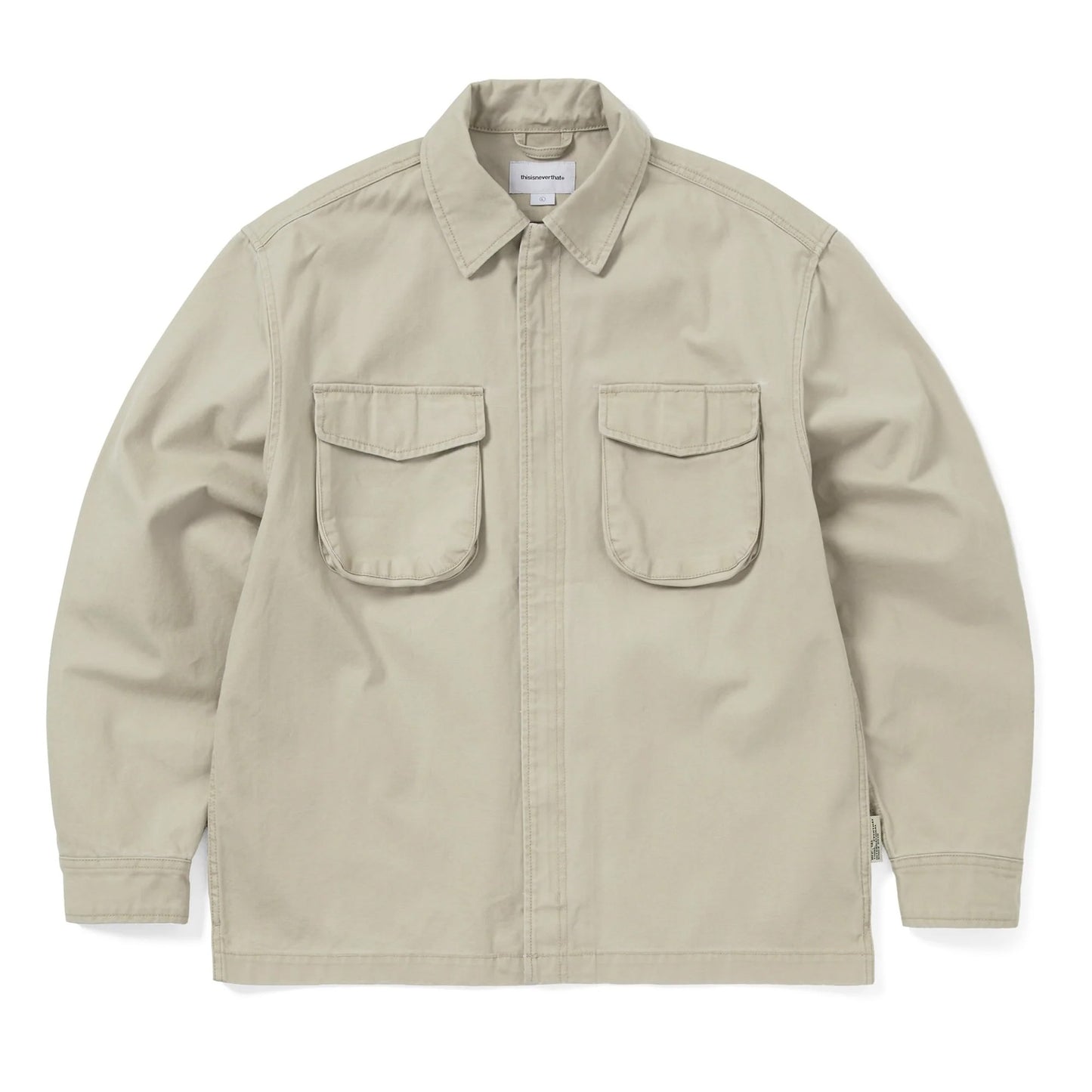 Washed Zip Shirt - Stone
