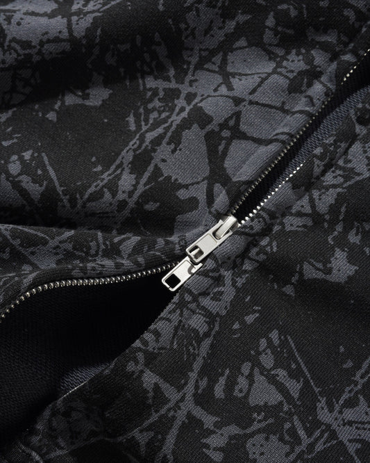 Woods Camo Zip-Thru Hood - Washed Black