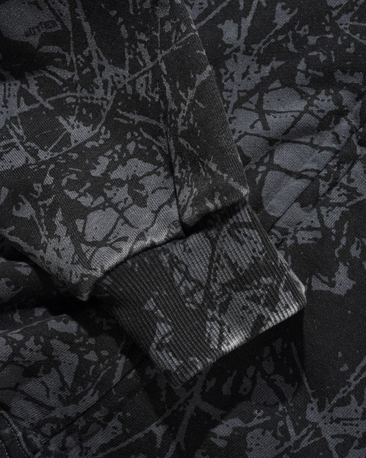 Woods Camo Zip-Thru Hood - Washed Black