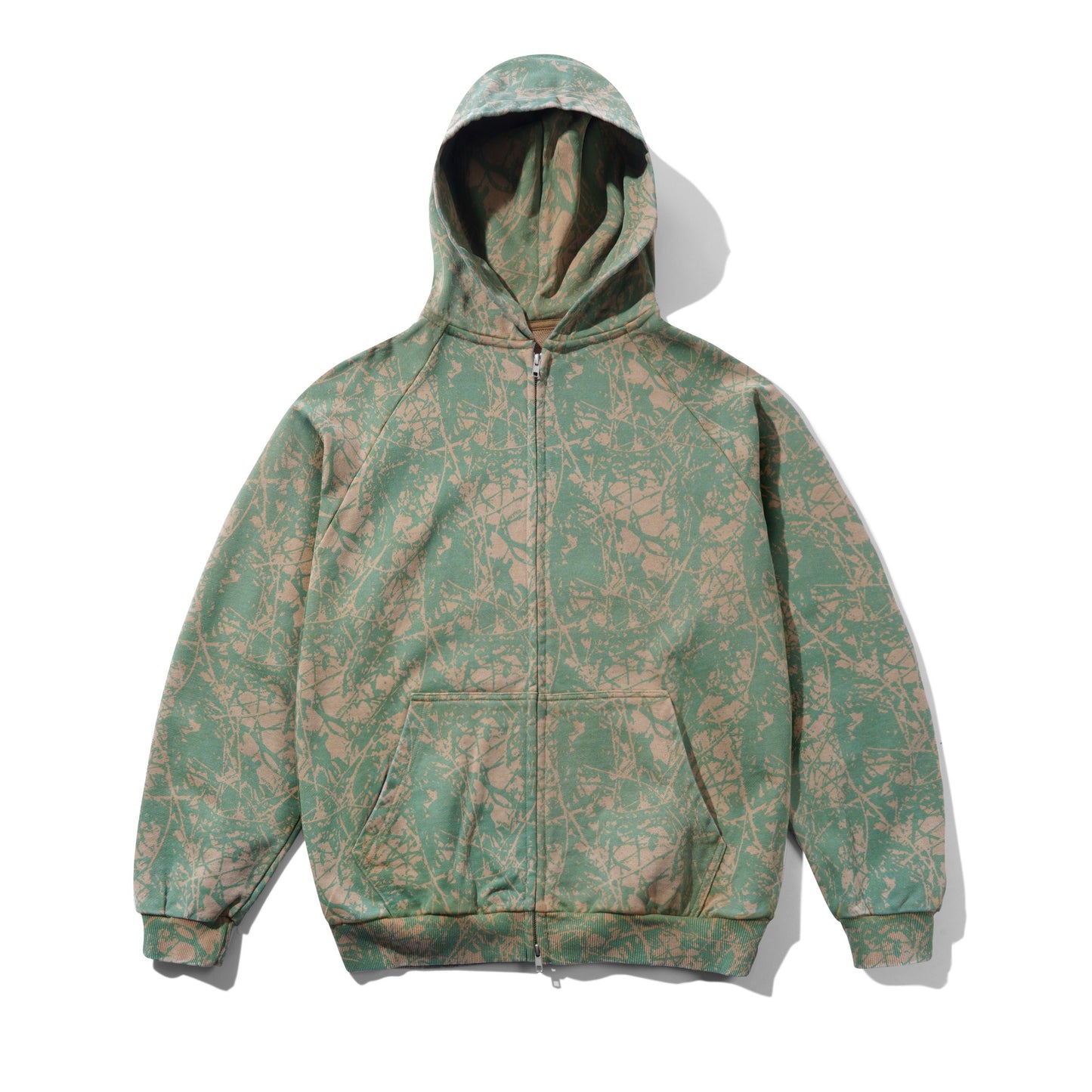Woods Camo Zip-Thru Hood - Washed Sage