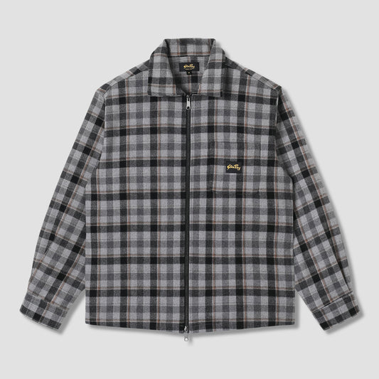 Zip Shirt - Charcoal Plaid