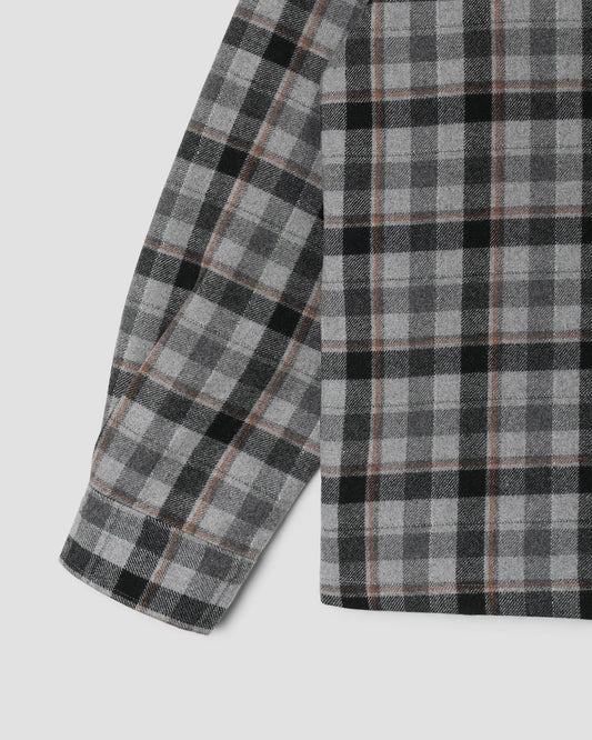 Zip Shirt - Charcoal Plaid