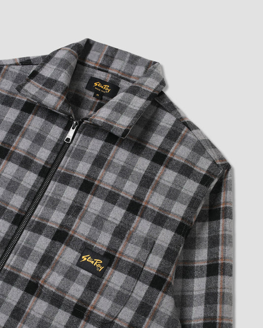 Zip Shirt - Charcoal Plaid