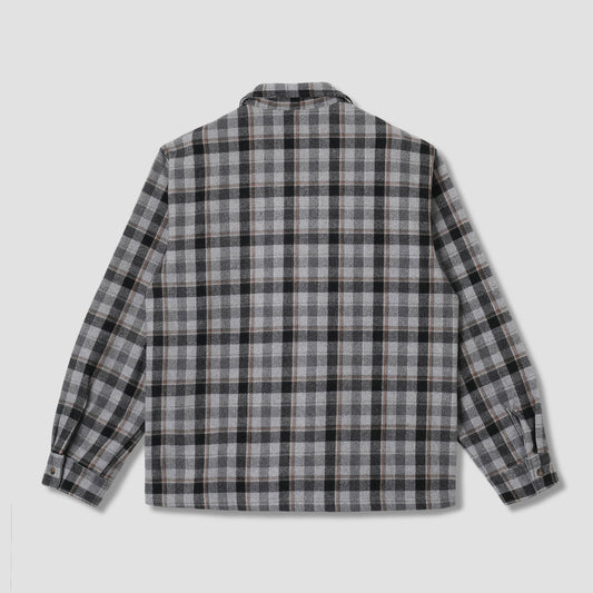 Zip Shirt - Charcoal Plaid