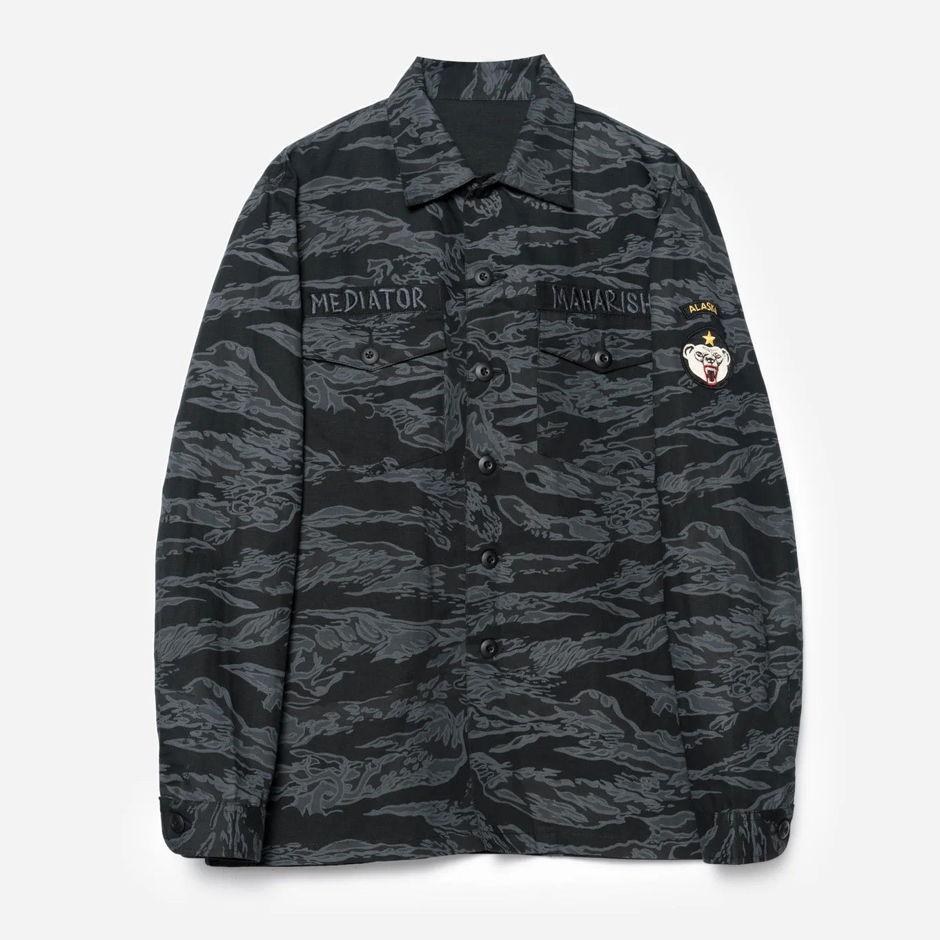 Maharishi 7147 Bonsai Tigerstripe L/S Utility Shirt Subdued Night 
