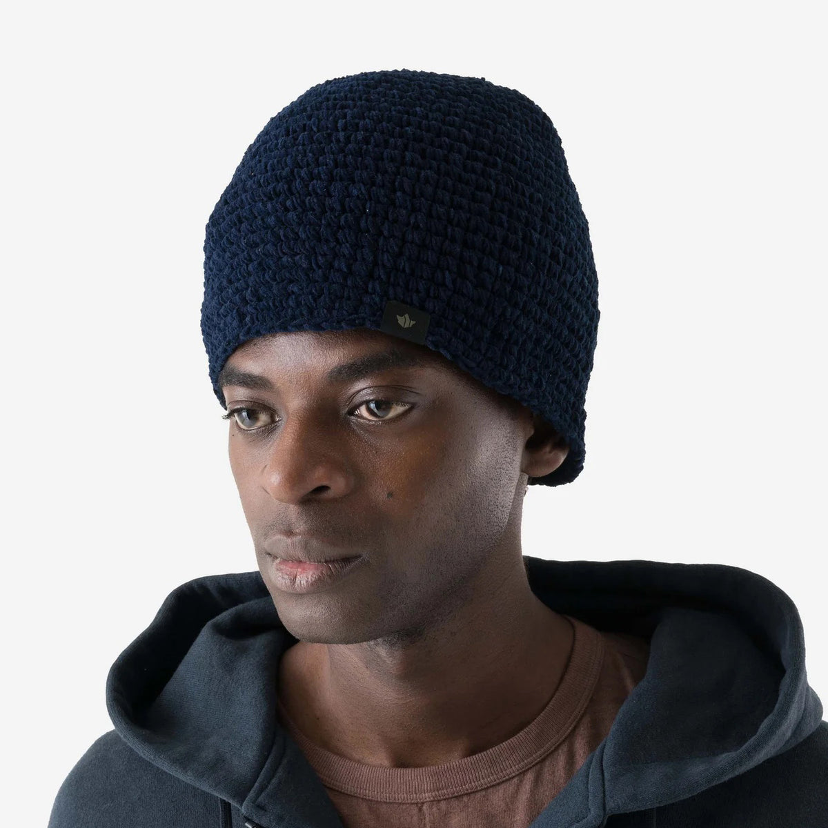 7292 Maharishi Crochet Beanie - Natural Indigo