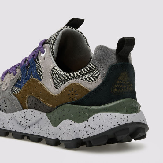 Yamano 3 Uni, Suede / Wool Knit Herringbone - Anthracite / Dark Grey / Black