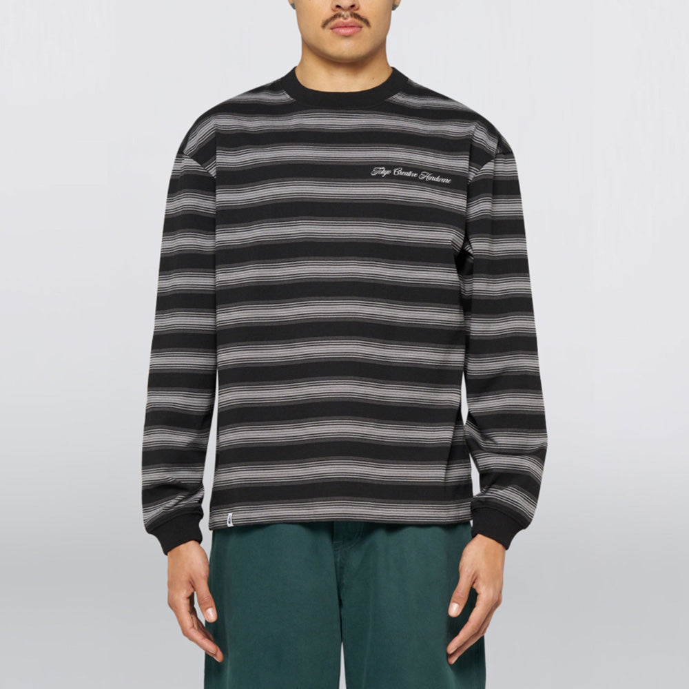 Bolton LS T-Shirt - Black / Grey (Garment Washed)