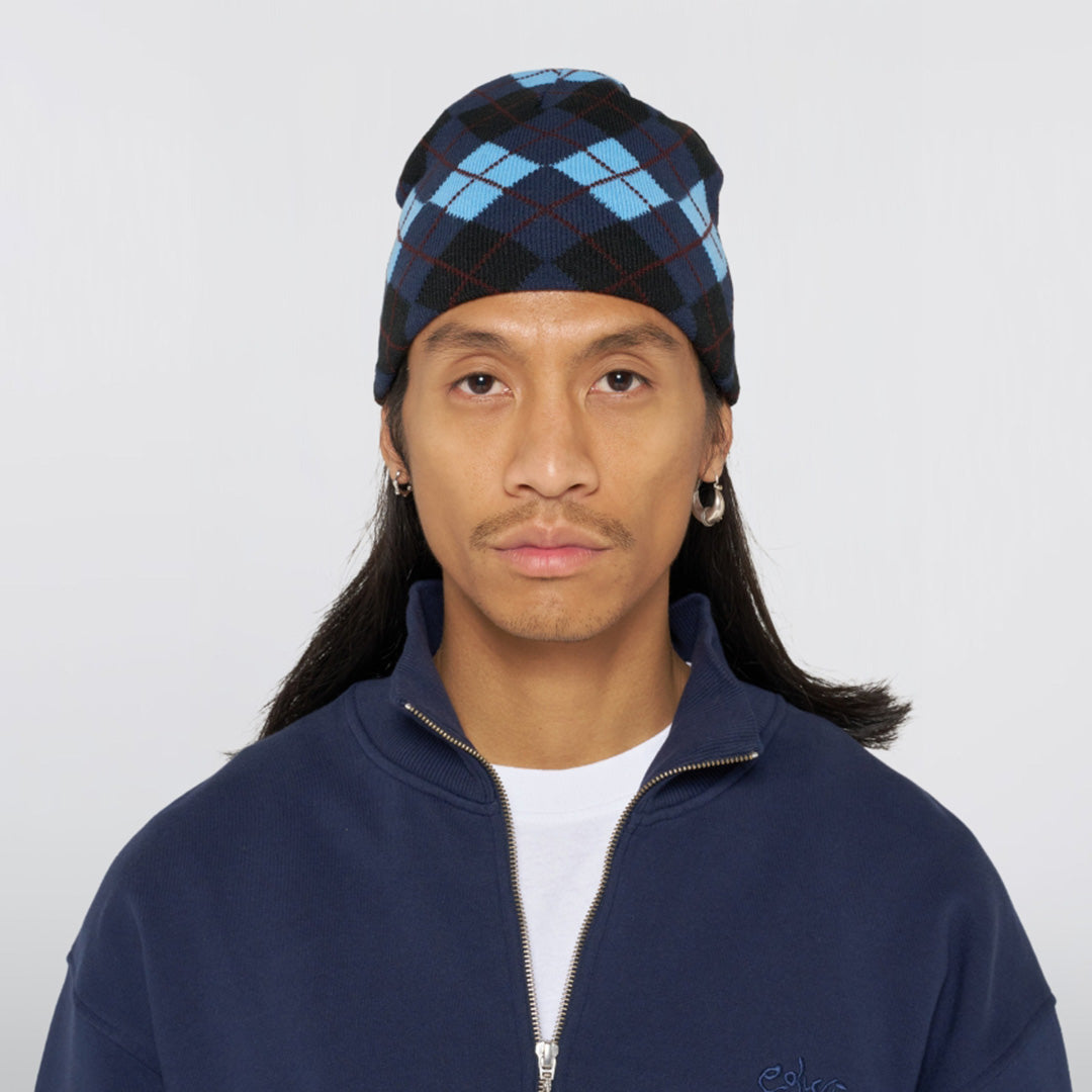 Reversible Skullcap Beanie - Blue