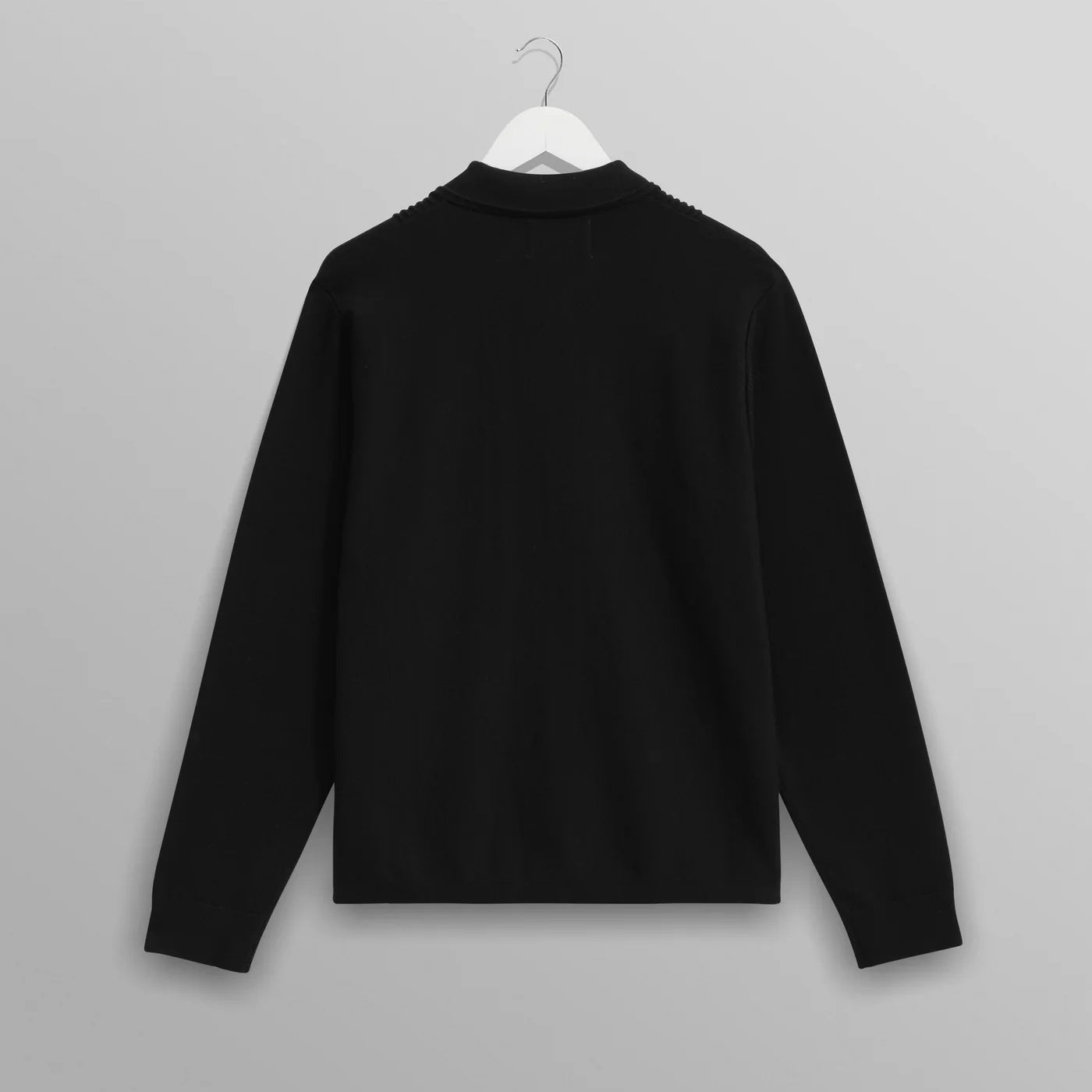 Lennox Zip Polo, Milano Ripple Stripe - Black