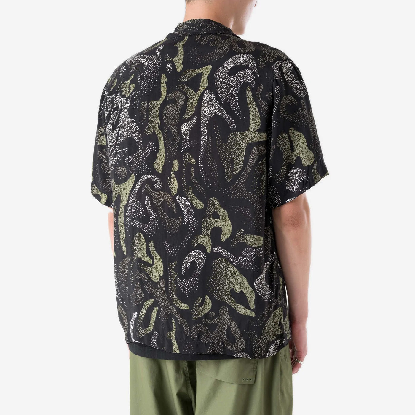 7084 DPM Koram Pointilist Camp Collar Shirt Black