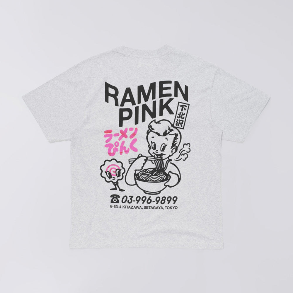 Ramen Pink T-Shirt - Grey Marl